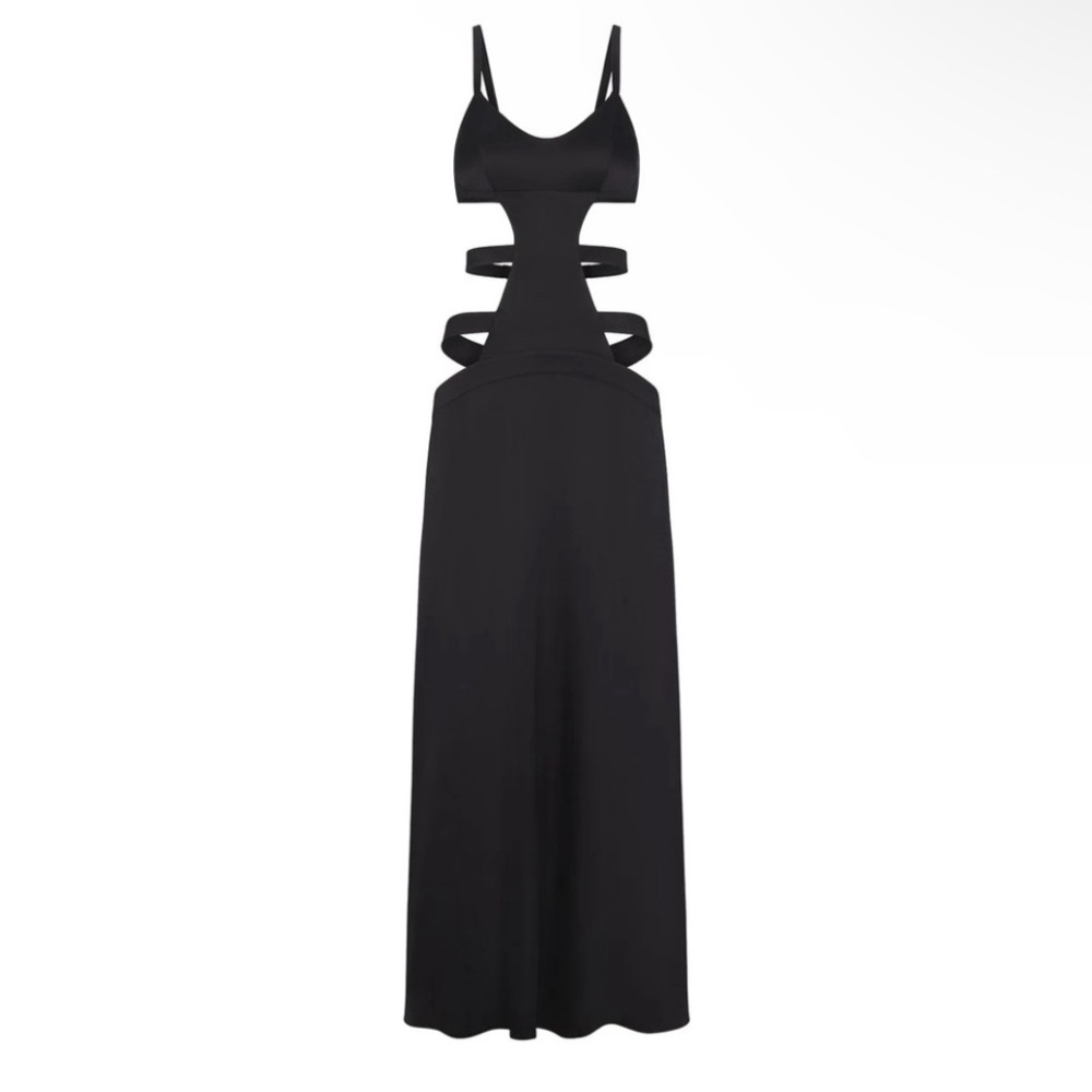 NWT SKIMS Sand Washed Silk Strappy Cut Out Slip Dress Back Sz Large - Picture 5 of 7